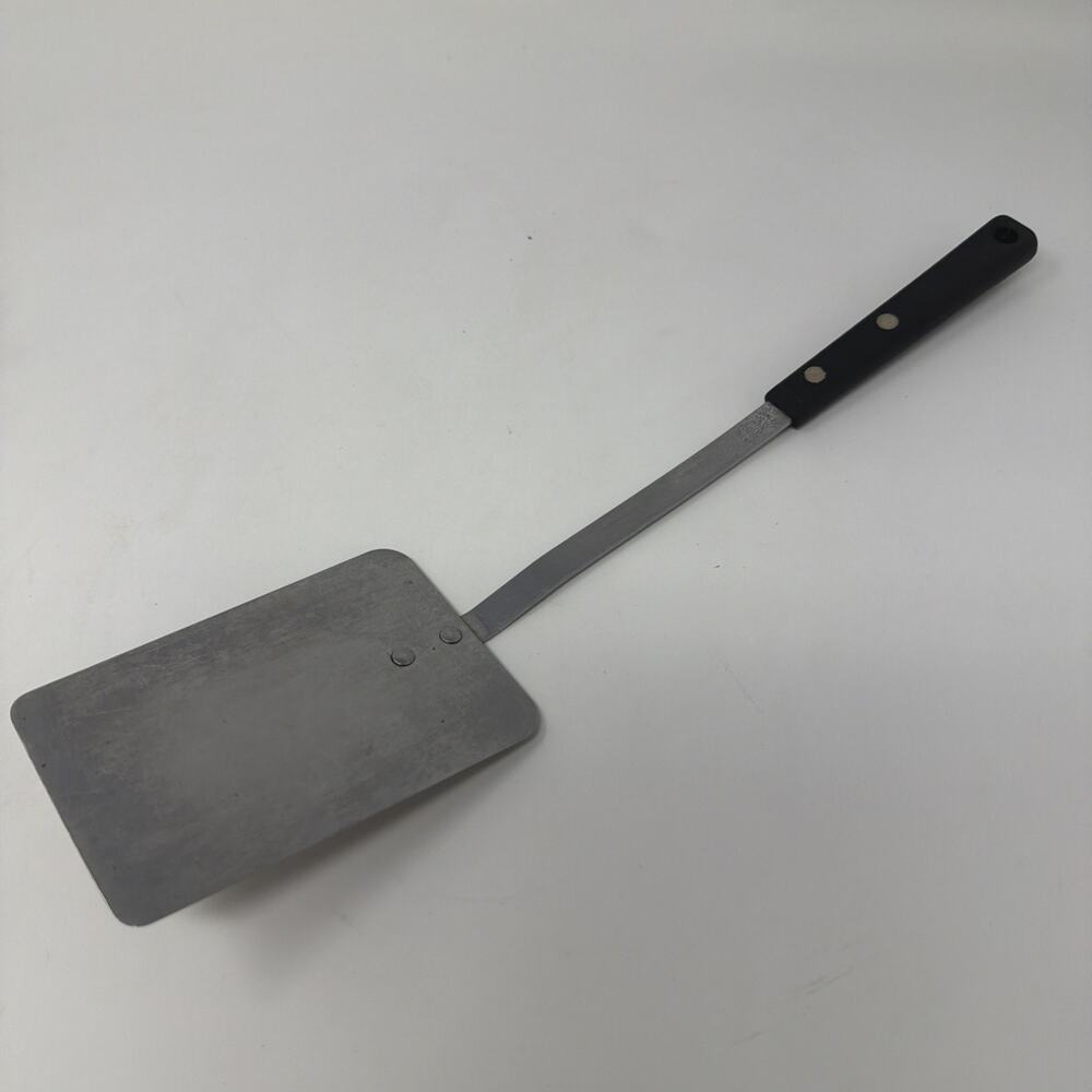 Vintage Ecko Forge Stainless Steel USA Black Handle Spatula Turner Flipper 13.5”